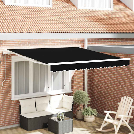 Vidaxl inklapbaar zonnescherm zwart 300 x 250 cm stof