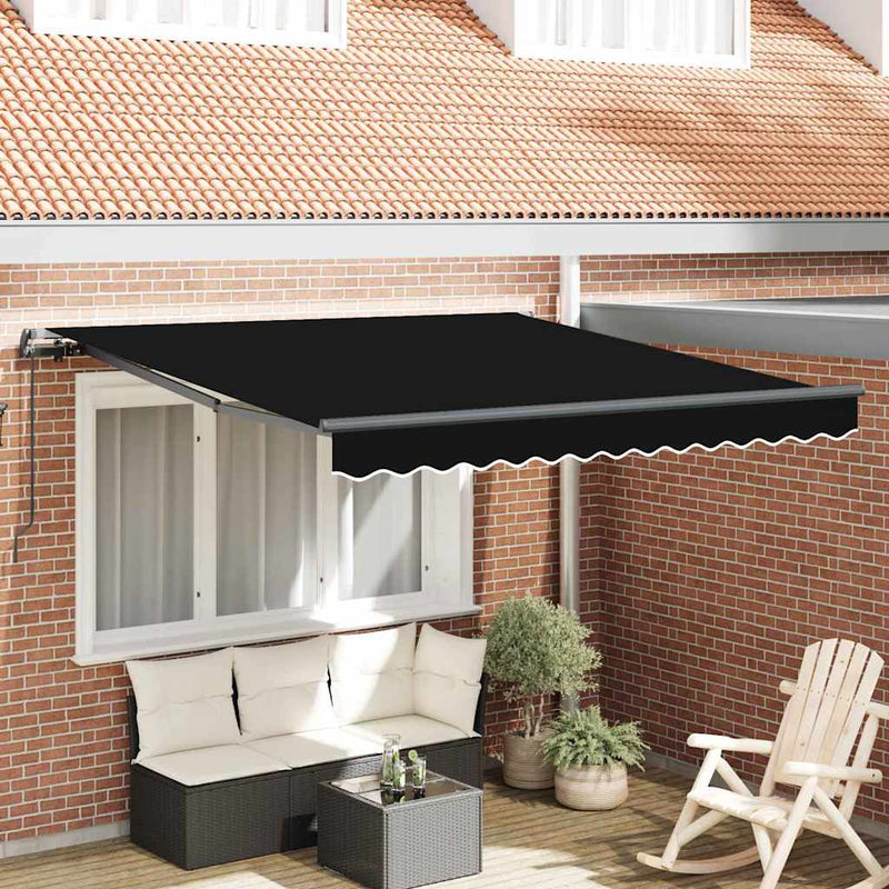 Load image into Gallery viewer, Vidaxl inklapbaar zonnescherm zwart 300 x 250 cm polyester en staal
