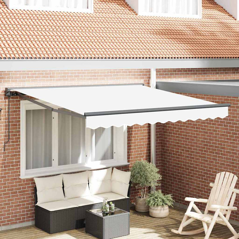 Load image into Gallery viewer, Vidaxl inklapbaar zonnescherm wit 300 x 250 cm polyester en metaal
