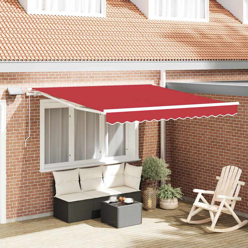 Load image into Gallery viewer, Vidaxl inklapbaar zonnescherm rood 300 x 250 cm stof en staal

