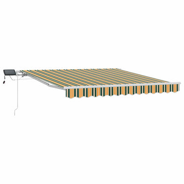 Vidaxl inklapbaar zonnescherm groen en geel 300 x 250 cm stof en staal