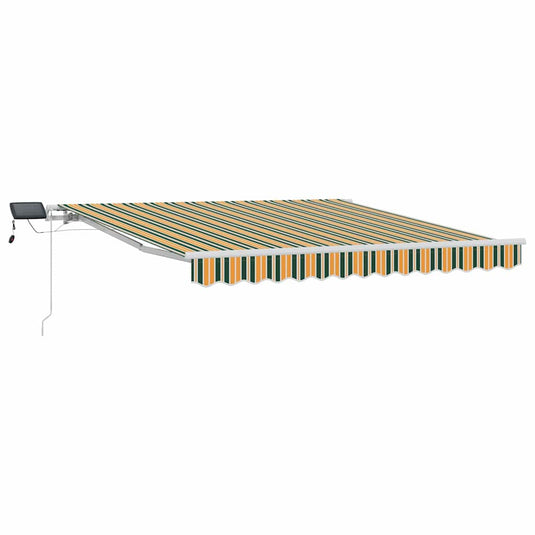 Vidaxl inklapbaar zonnescherm groen en geel 300 x 250 cm stof en staal