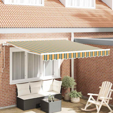 Vidaxl inklapbaar zonnescherm groen en geel 300 x 250 cm stof