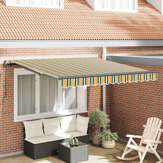 Vidaxl inklapbaar zonnescherm groen en geel 300 x 250 cm