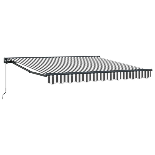Vidaxl inklapbaar zonnescherm antraciet en wit 350 x 250 cm