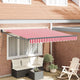 Vidaxl inklapbaar zonnescherm rood en wit 350 x 250 cm
