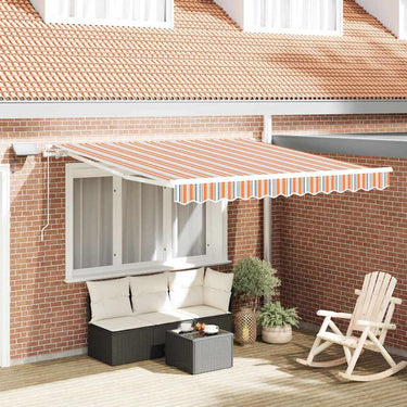 Vidaxl inklapbaar zonnescherm multikleur 350 x 250 cm stof en staal