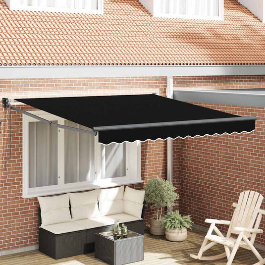 Vidaxl inklapbaar zonnescherm zwart 350 x 250 cm