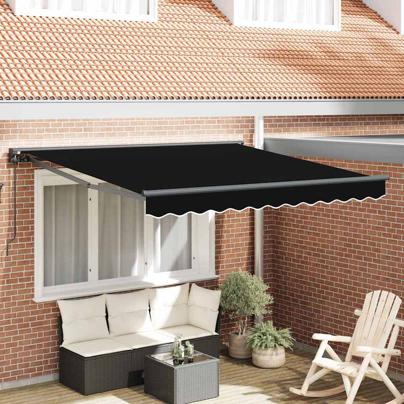 Load image into Gallery viewer, Vidaxl inklapbaar zonnescherm zwart 350 x 250 cm polyester en metaal
