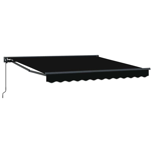 Vidaxl inklapbaar zonnescherm zwart 350 x 250 cm polyester en metaal