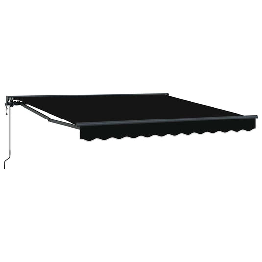 Vidaxl inklapbaar zonnescherm zwart 350 x 250 cm polyester en metaal