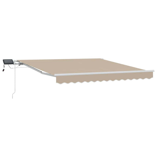 Vidaxl inklapbaar zonnescherm beige 350 x 250 cm stof en staal