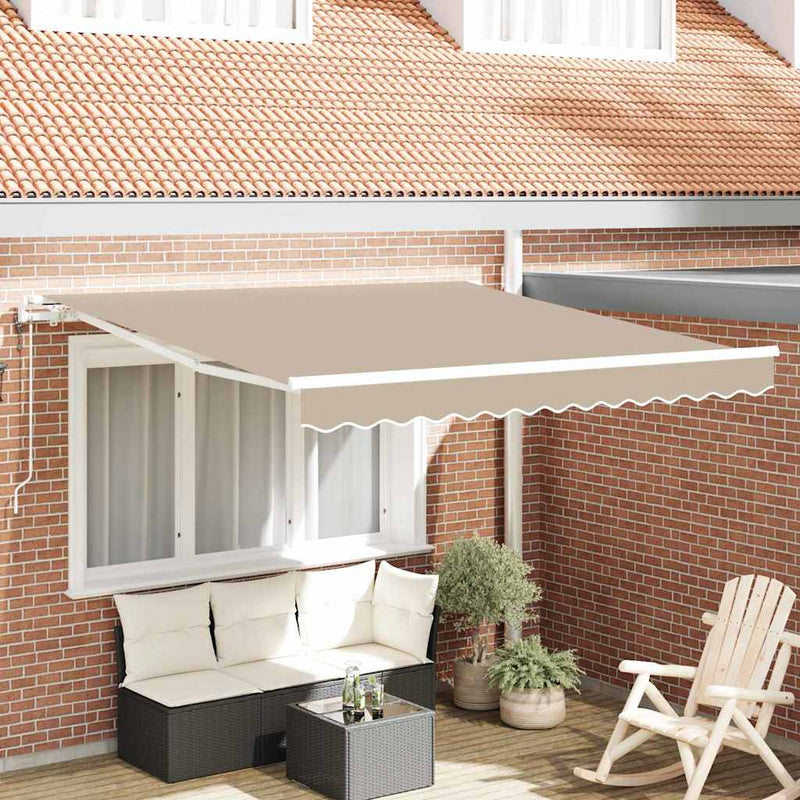 Load image into Gallery viewer, Vidaxl inklapbaar zonnescherm beige 350 x 250 cm stof
