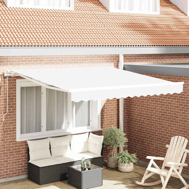 Vidaxl inklapbaar zonnescherm wit 350 x 250 cm stof