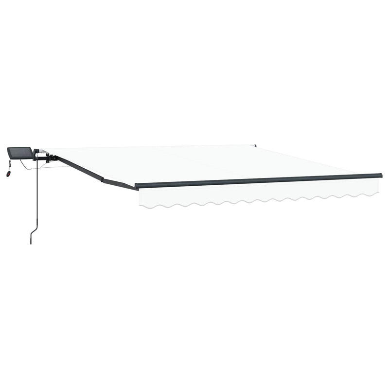 Load image into Gallery viewer, Vidaxl inklapbaar zonnescherm wit 350 x 250 cm stof
