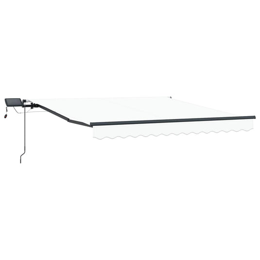 Vidaxl inklapbaar zonnescherm wit 350 x 250 cm stof