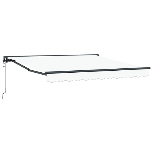 Vidaxl inklapbaar zonnescherm wit 350 x 250 cm polyester en metaal