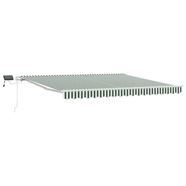 Vidaxl inklapbaar zonnescherm groen en wit 400 × 300 cm stof en staal