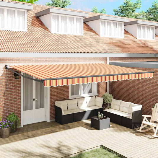 Vidaxl markies geel en oranje 500 x 300 x 165 cm polyester en metaal