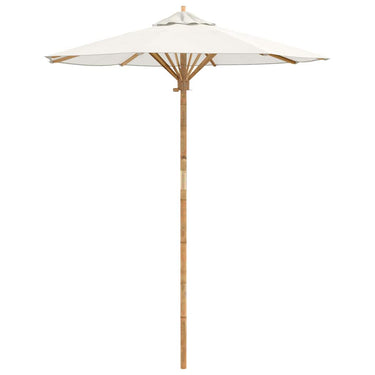 Vidaxl tuinparasol crème wit ø 270 x 260 cm bamboe
