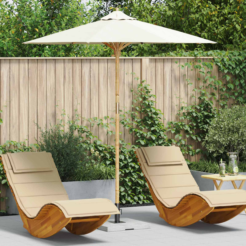 Load image into Gallery viewer, Vidaxl tuinparasol ø 217 x 230 cm bamboe rond crèmewit
