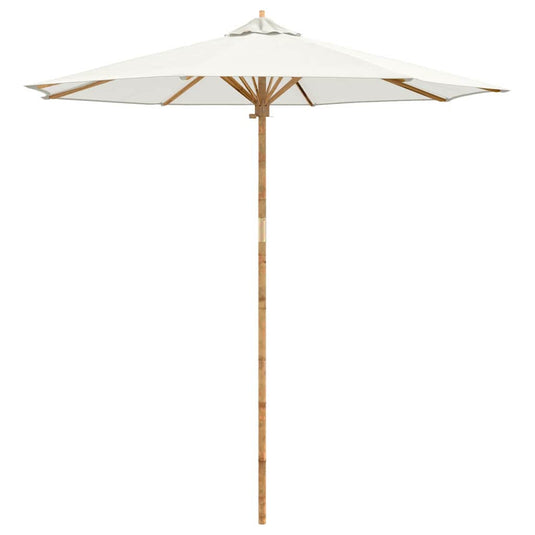 Vidaxl tuinparasol crème wit ø 270 x 260 cm bamboe