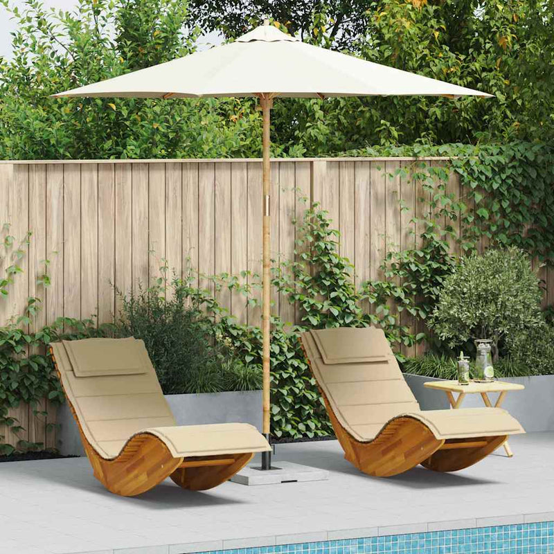 Load image into Gallery viewer, Vidaxl tuinparasol crème wit ø 270 x 260 cm bamboe
