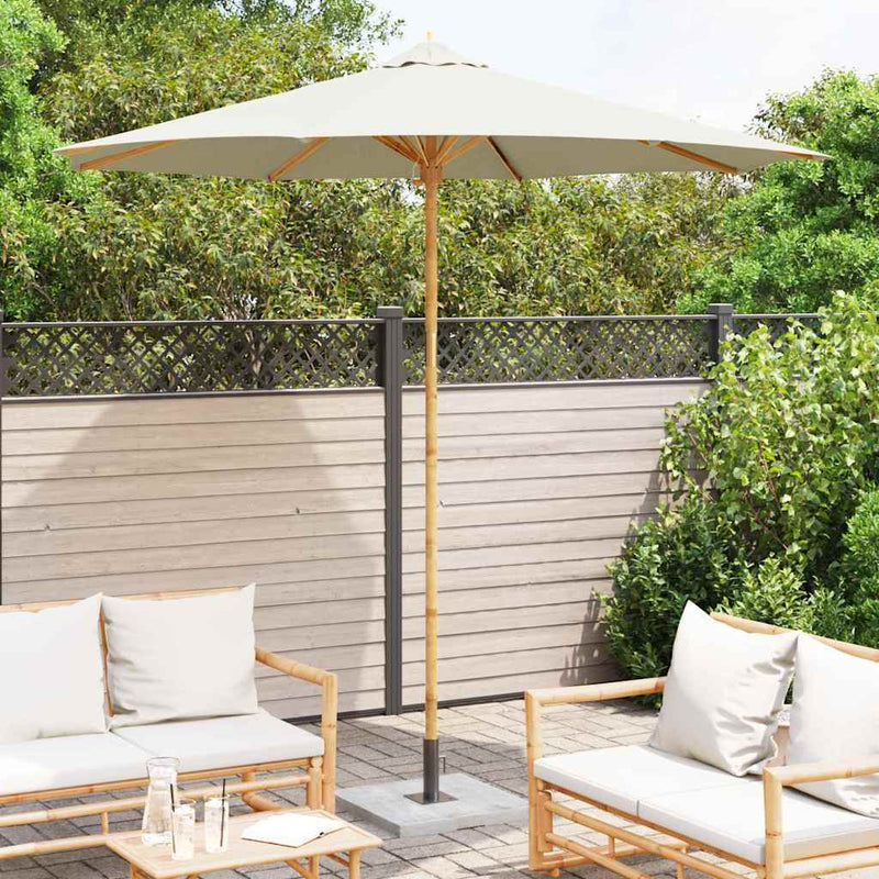 Load image into Gallery viewer, Vidaxl tuinparasol crème wit ø 270 x 260 cm bamboe
