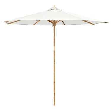 Vidaxl tuinparasol crème wit ø 270 x 260 cm bamboe