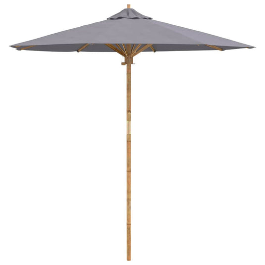 Vidaxl tuinparasol donkergrijs ø 270 x 260 cm bamboe