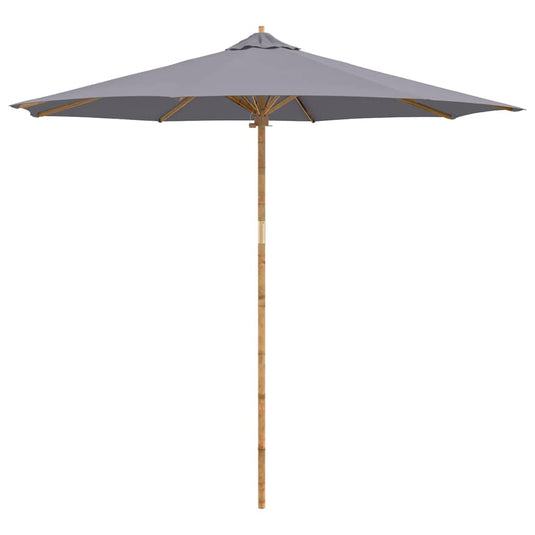 Vidaxl tuinparasol donkergrijs ø 270 x 260 cm bamboe