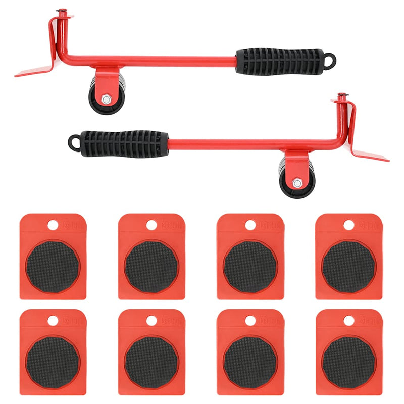 Load image into Gallery viewer, Vidaxl meubelrollers 8 stuks met lifters 9,8x7,5x3 cm 150 kg rood
