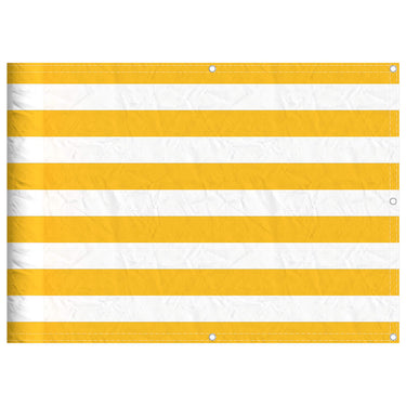 Vidaxl balkonscherm geel en wit gestreept 75x1000 cm
