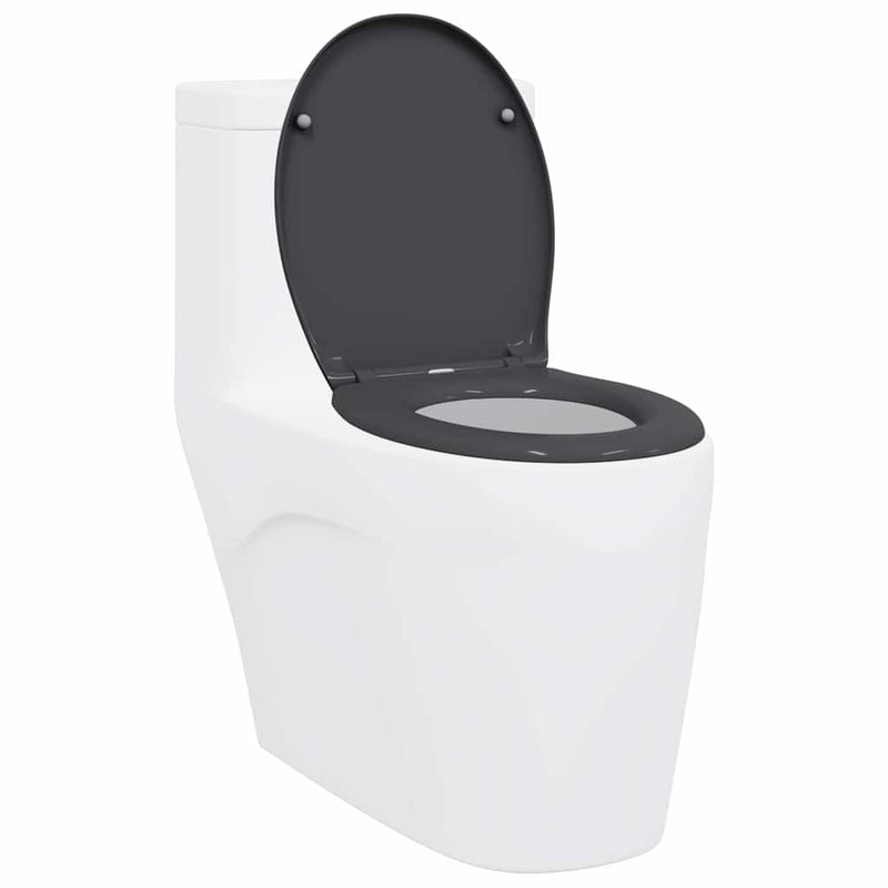 Load image into Gallery viewer, Vidaxl toiletzitting antraciet 47 x 37 x 4 cm duroplast
