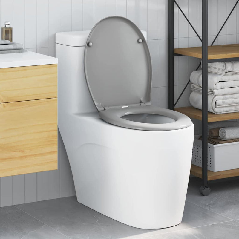Load image into Gallery viewer, Vidaxl toiletzitting grijs 47 x 37 x 4 cm duroplast

