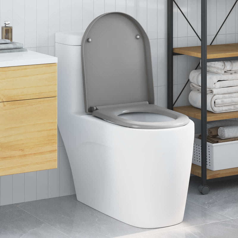 Load image into Gallery viewer, Vidaxl toiletzitting grijs 49 x 36 x 4 cm duroplast
