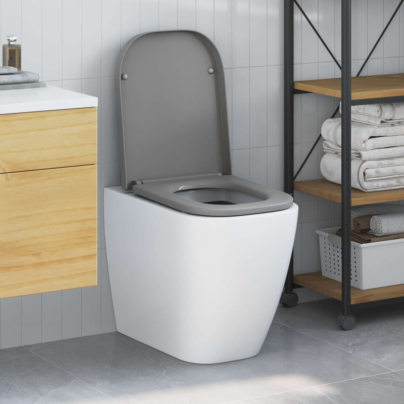 Load image into Gallery viewer, Vidaxl toiletzitting grijs 47,5 x 35 x 3,6 cm duroplast
