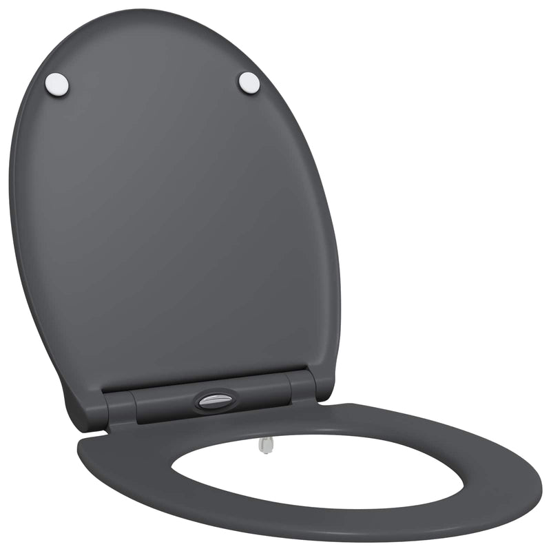 Load image into Gallery viewer, Vidaxl toiletzitting antraciet 47 x 37,5 x 3,8 cm duroplast
