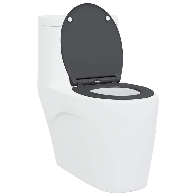 Load image into Gallery viewer, Vidaxl toiletzitting antraciet 47 x 37,5 x 3,8 cm duroplast
