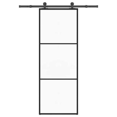 Vidaxl schuifdeur met beslag 76x205 cm esg-glas en aluminium