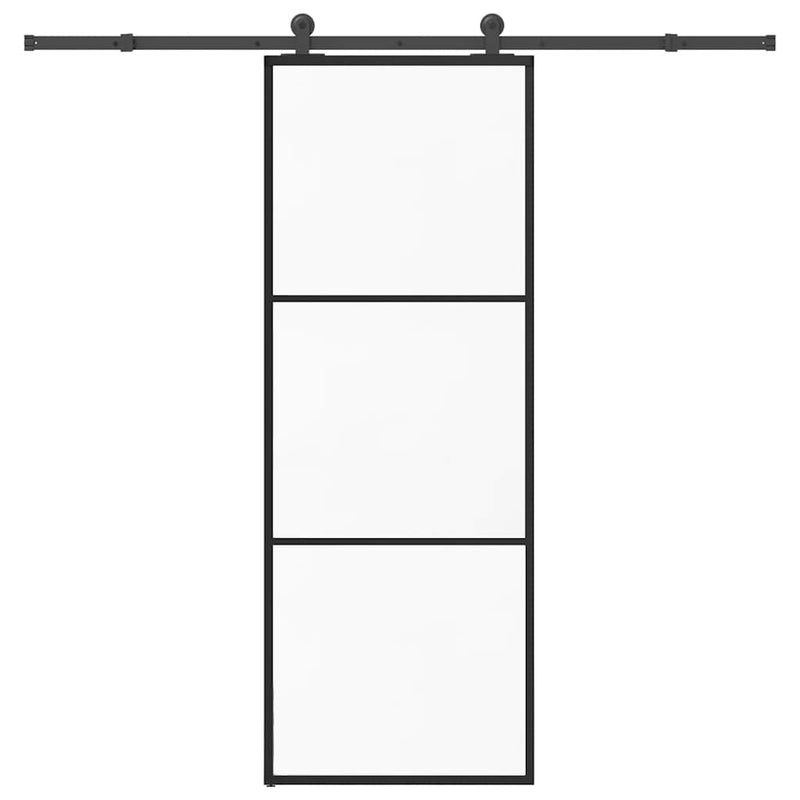 Load image into Gallery viewer, Vidaxl schuifdeur met beslag 76x205 cm esg-glas en aluminium
