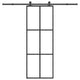 Vidaxl schuifdeur met beslag 76x205 cm esg-glas en aluminium