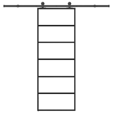 Vidaxl schuifdeur met beslag 76x205 cm esg-glas en aluminium