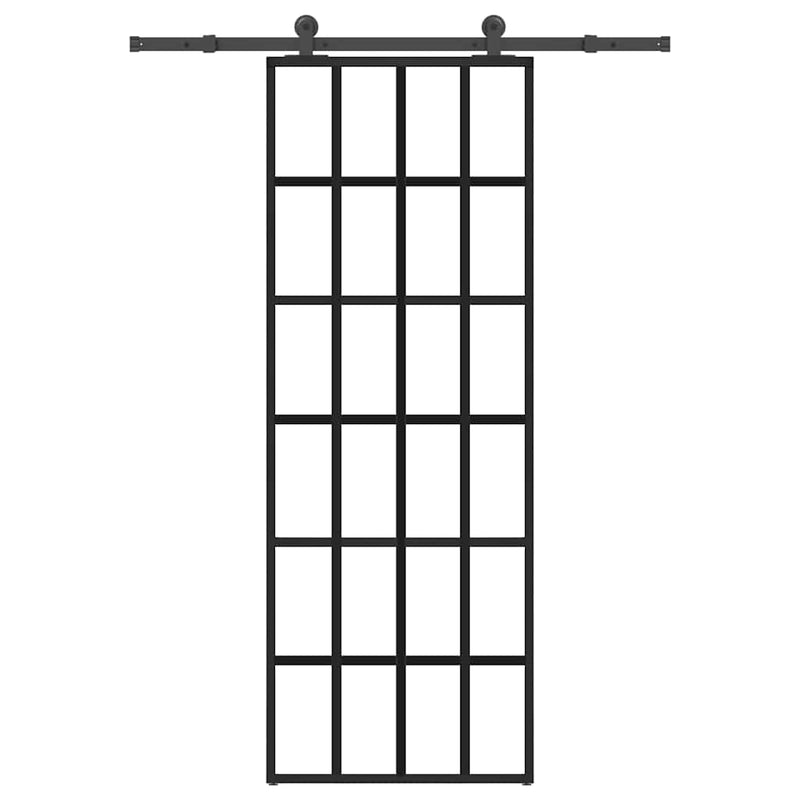 Load image into Gallery viewer, Vidaxl schuifdeur met beslag 76x205 cm esg-glas en aluminium
