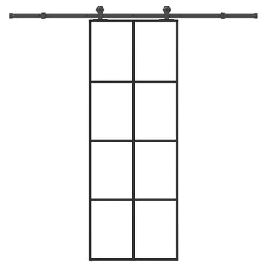 Vidaxl schuifdeur met beslag 76x205 cm esg-glas en aluminium