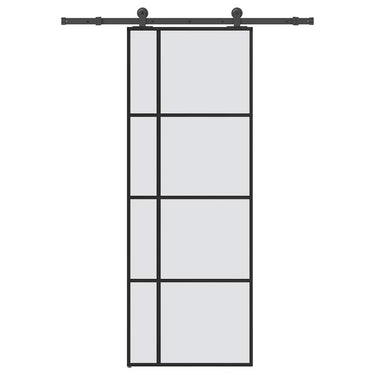Vidaxl schuifdeur met beslag 76x205 cm esg-glas en aluminium