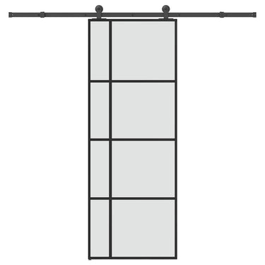 Vidaxl schuifdeur met beslag 76x205 cm esg-glas en aluminium