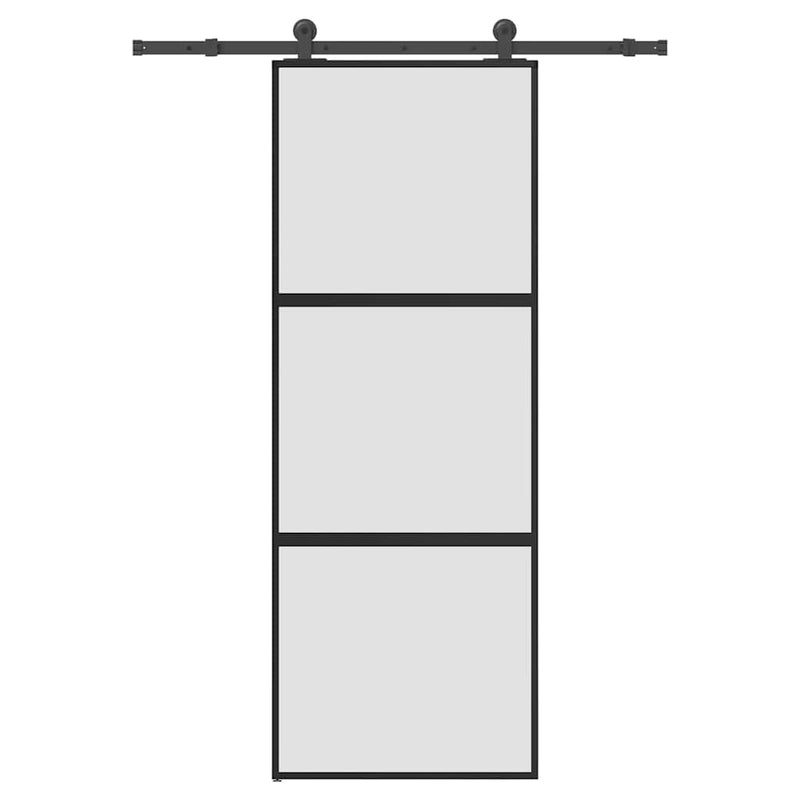 Load image into Gallery viewer, Vidaxl schuifdeur met beslag 76x205 cm gehard glas en aluminium
