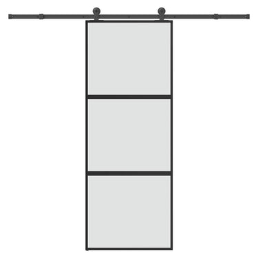 Vidaxl schuifdeur met beslag 76x205 cm gehard glas en aluminium