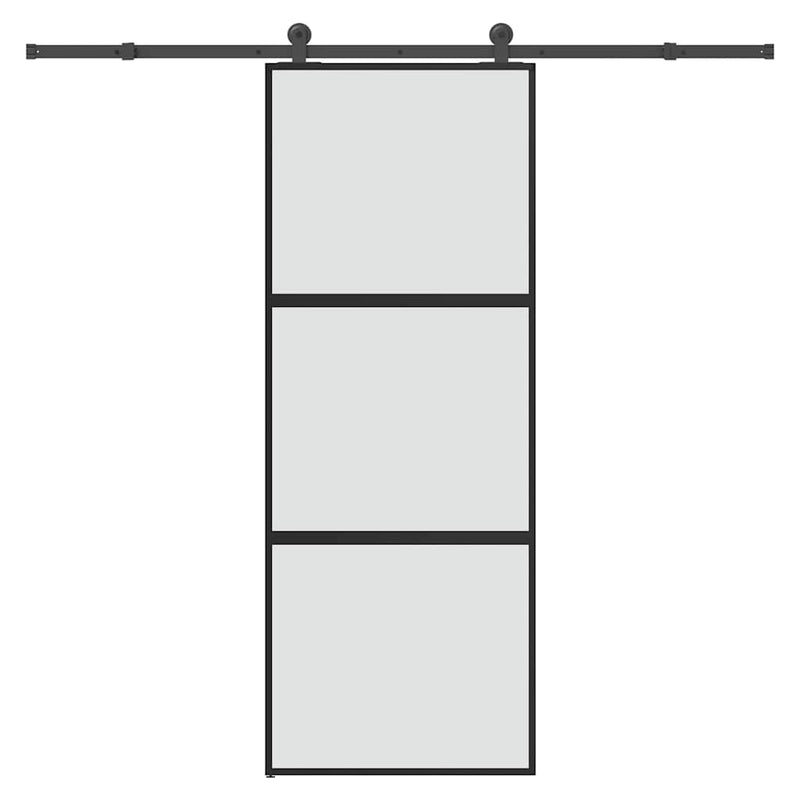 Load image into Gallery viewer, Vidaxl schuifdeur met beslag 76x205 cm gehard glas en aluminium
